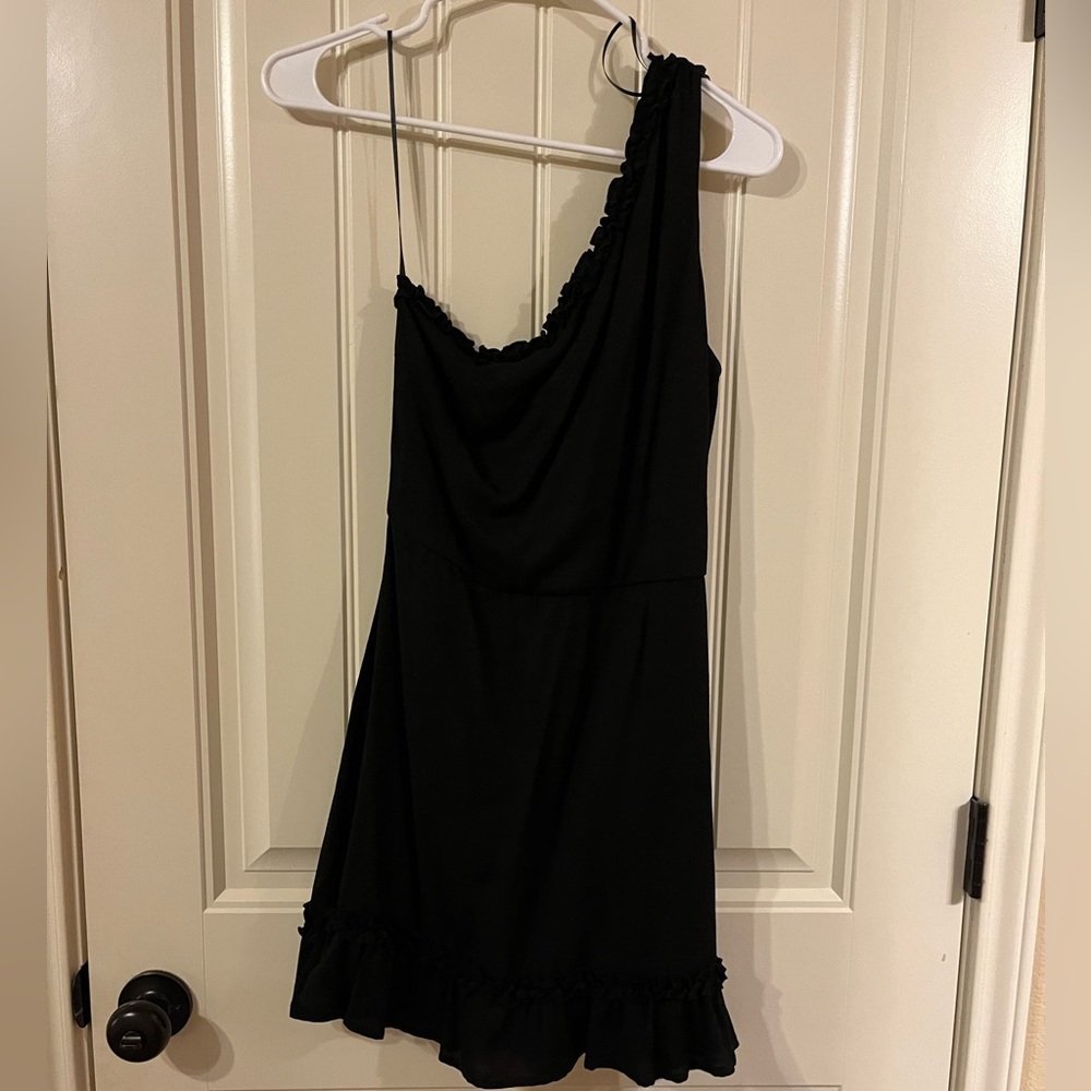Black, one shoulder dress